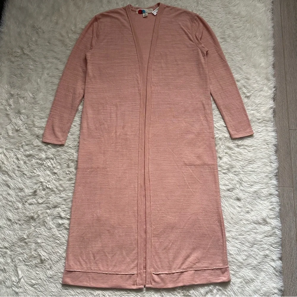 Free People FP Beach Sweater Bi-Coastal Cardigan Duster Papaya Sun Sz S